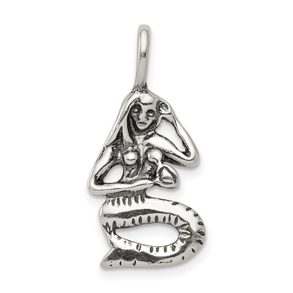 Sterling Silver Antiqued Mermaid Pendant QC4940