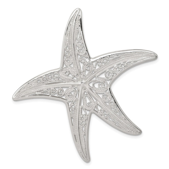 Sterling Silver Fancy Starfish Pendant