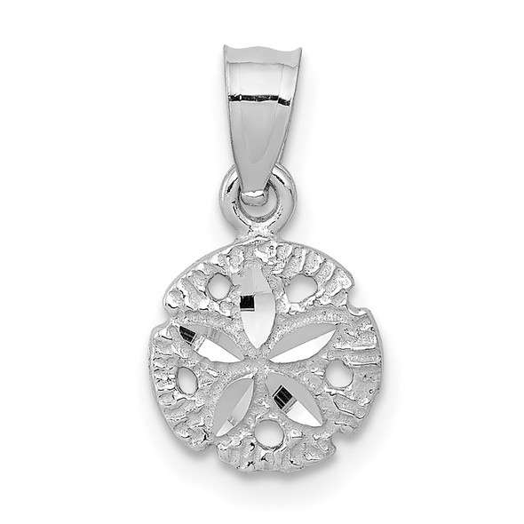 14k White Gold Sand Dollar Pendant K5381