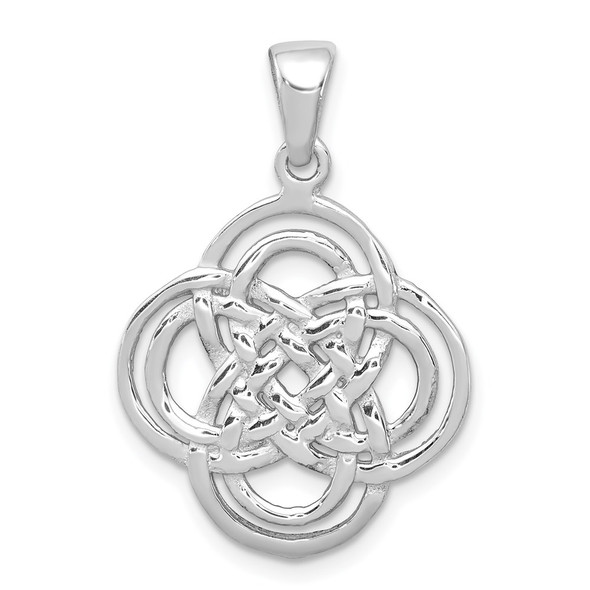 Sterling Silver Rhodium-plated Polished Celtic Pendant