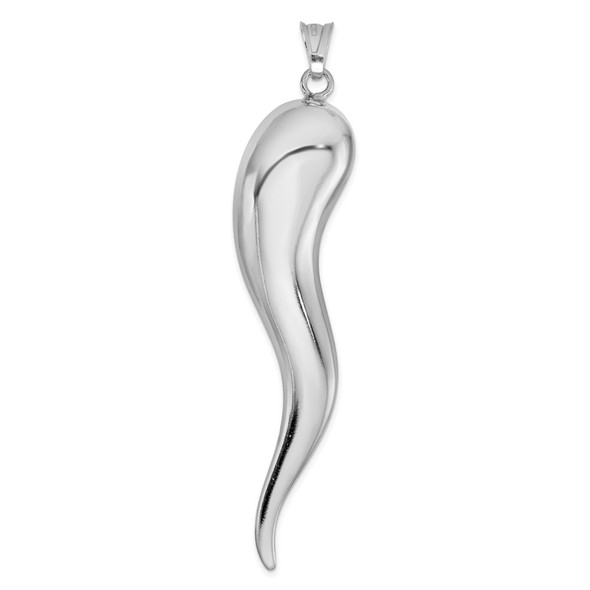 Sterling Silver Rhodium-plated Italian Horn Pendant QC6091