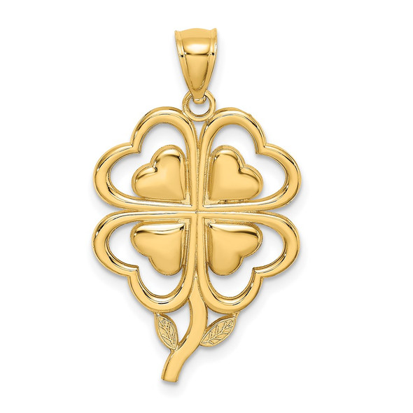 14k Yellow Gold 4-Leaf Clover Pendant