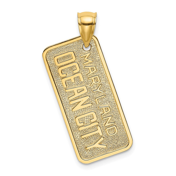 14k Yellow Gold MARYLAND OCEAN CITY License Plate Pendant