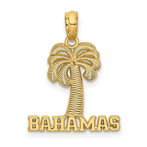 14k Yellow Gold Bahamas Under Palm Tree Pendant