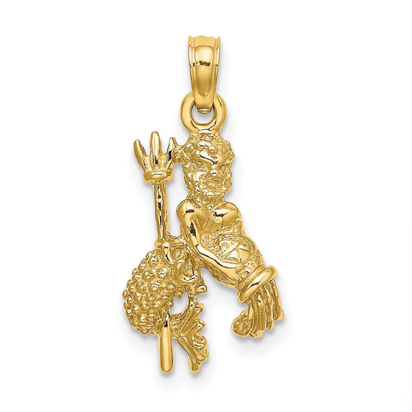 14k Yellow Gold 3-D Aquarius Zodiac Pendant