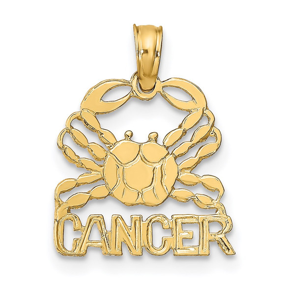 14k Yellow Gold CANCER Pendant
