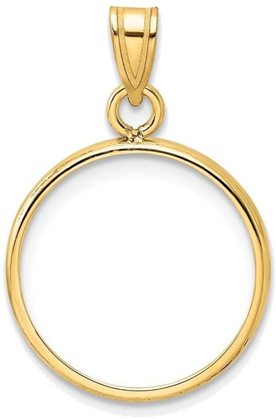 14k Yellow Gold 15.5mm Polished Prong Coin Bezel Pendant