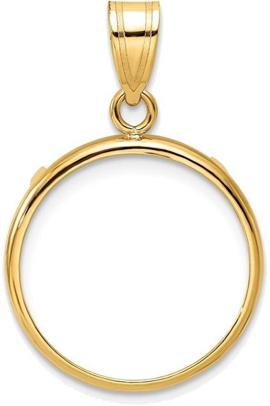 14k Yellow Gold 18mm Polished Prong Coin Bezel Pendant