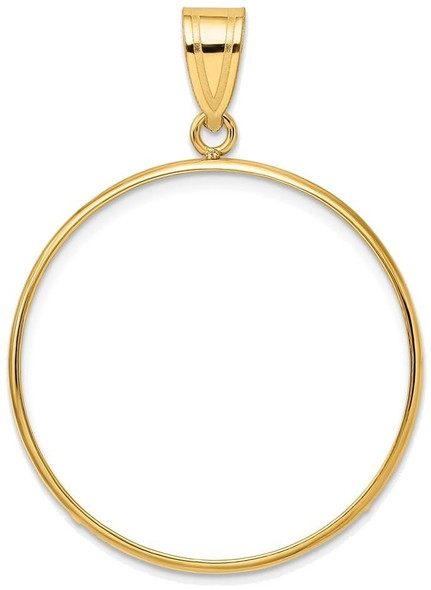 14k Yellow Gold 30mm Polished Prong Coin Bezel Pendant