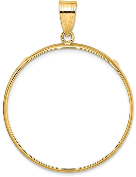 14k Yellow Gold 32.7mm Polished Prong Coin Bezel Pendant