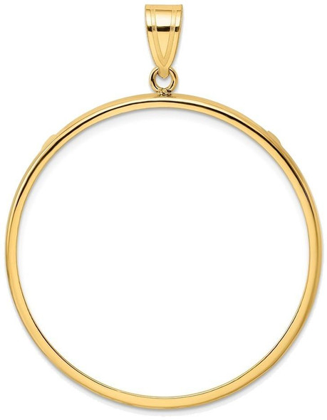 14k Yellow Gold 38.1mm Polished Prong Coin Bezel Pendant