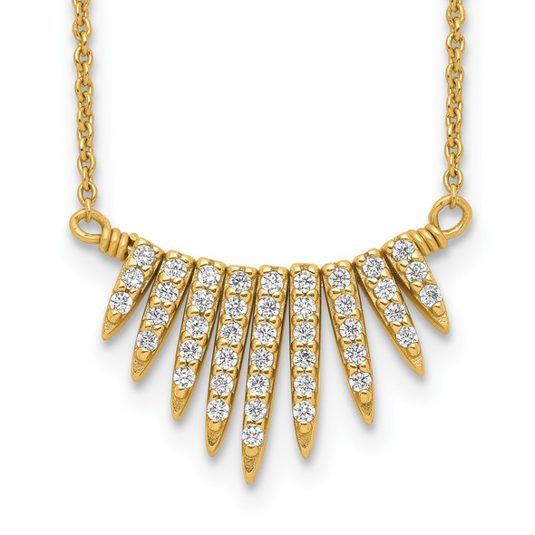 Sterling Silver Gold-tone CZ Necklace