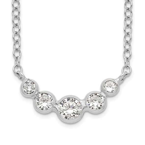 Sterling Silver CZ Necklace QG5128-17.5