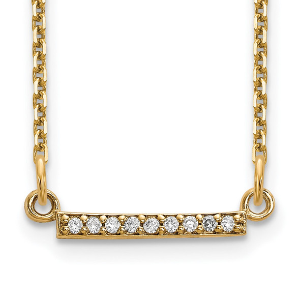 14k Yellow Gold VS Diamond Tiny Bar Necklace