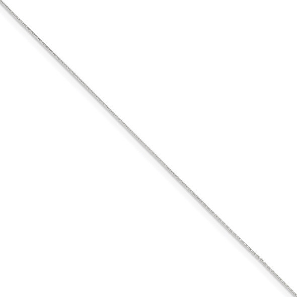 Rhodium-plated Sterling Silver 18inch Cream Satin Cord Necklace