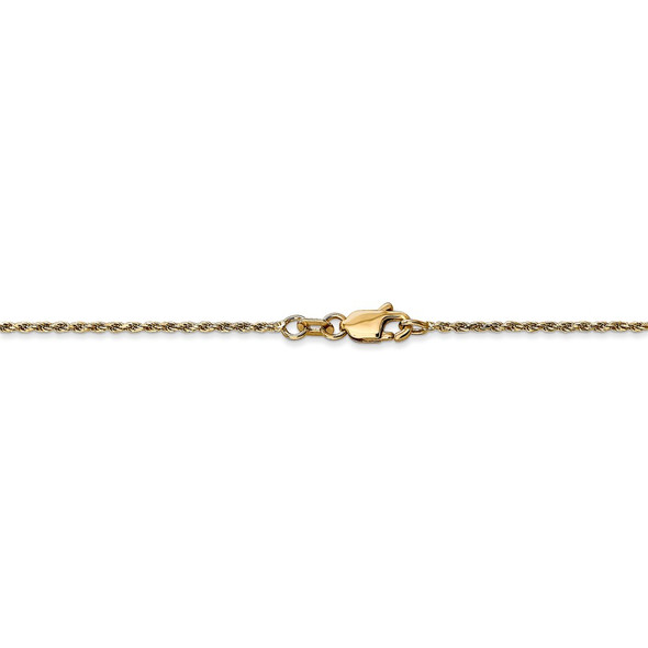 24" 14k Yellow Gold 1.15mm Diamond-cut Machine-made Rope Chain Necklace
