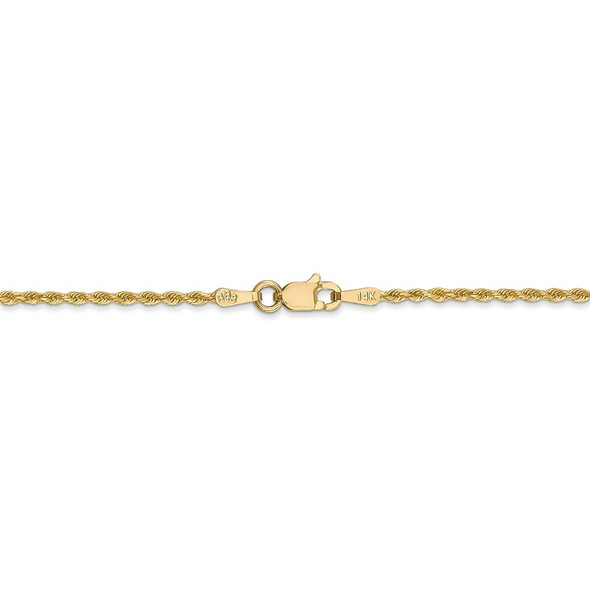 20" 14k Yellow Gold 1.50mm Diamond-cut Rope with Lobster Clasp Chain Necklace