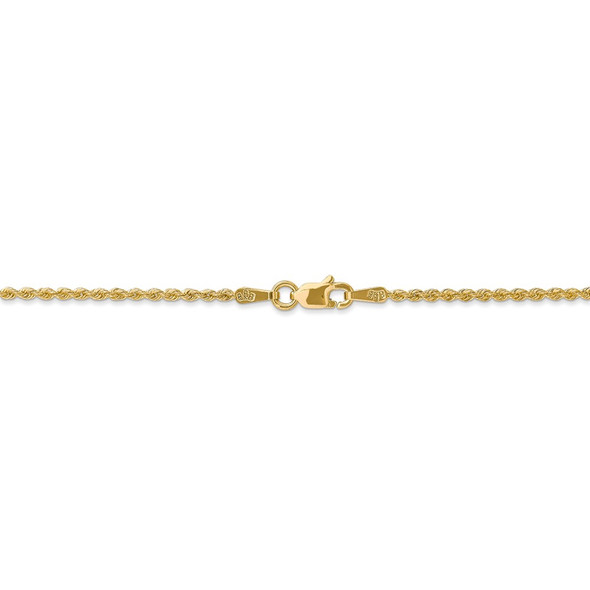 20" 14k Yellow Gold 1.50mm Regular Rope Chain Necklace