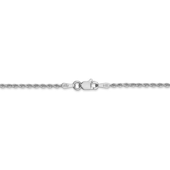 16" 14k White Gold 1.5mm Diamond-cut Rope with Lobster Clasp Chain Necklace