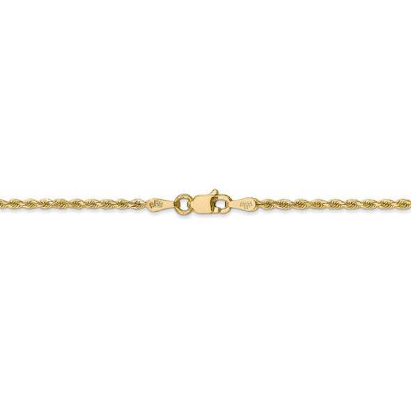 22" 14k Yellow Gold 1.75mm Diamond-cut Rope with Lobster Clasp Chain Necklace