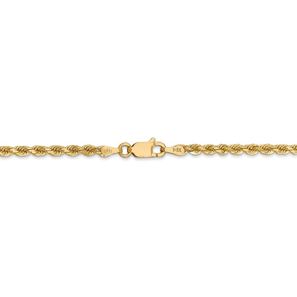 16" 14k Yellow Gold 2.75mm Diamond-cut Rope with Lobster Clasp Chain Necklace