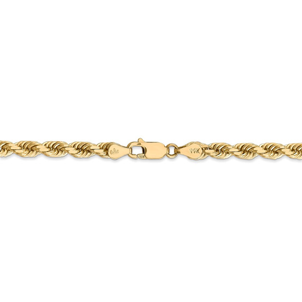 16" 14k Yellow Gold 4.5mm Diamond-cut Rope with Lobster Clasp Chain Necklace