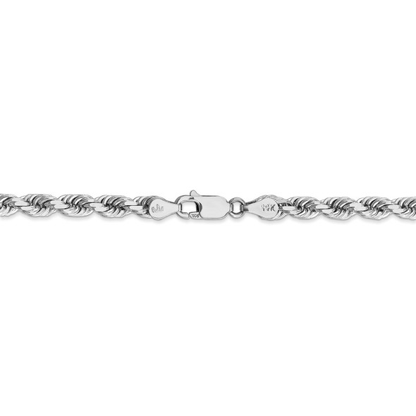 18" 14k White Gold 4.5mm Diamond-cut Rope with Lobster Clasp Chain Necklace
