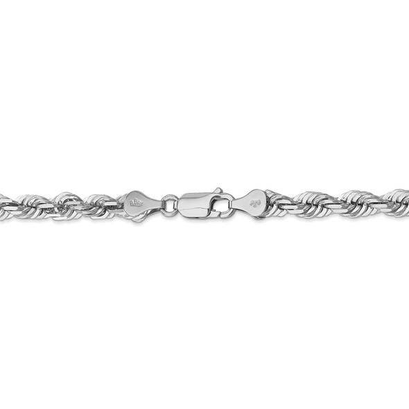 22" 14k White Gold 5.5mm Diamond-cut Rope with Lobster Clasp Chain Necklace