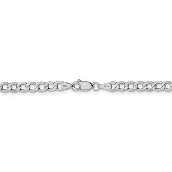 24" 14k White Gold 4.3mm Semi-Solid Curb Chain Necklace