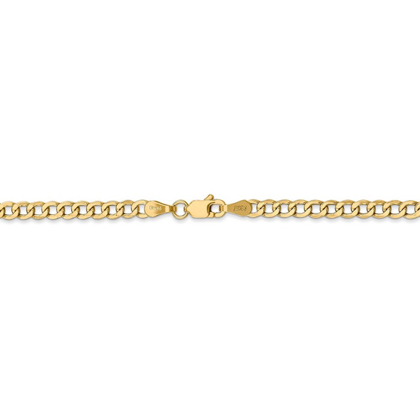 18" 14k Yellow Gold 3.35mm Semi-Solid Curb Chain Necklace