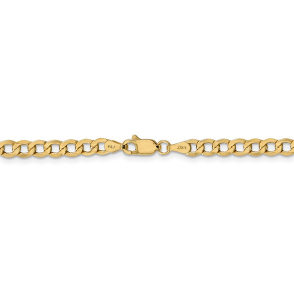 18" 14k Yellow Gold 4.3mm Semi-Solid Curb Chain Necklace