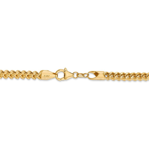 20" 14k Yellow Gold 3.7mm Semi-Solid Franco Chain Necklace