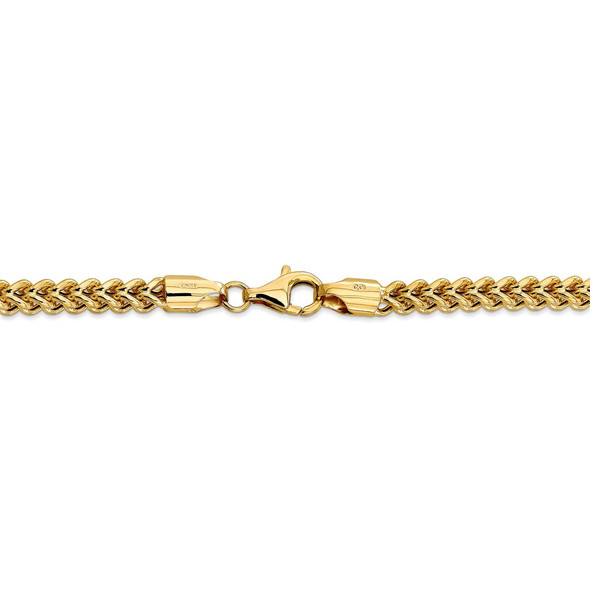 24" 14k Yellow Gold 4.5mm Semi-Solid Franco Chain Necklace