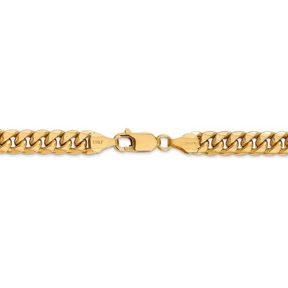 24" 14k Yellow Gold 6.75mm Semi-Solid Miami Cuban Chain Necklace