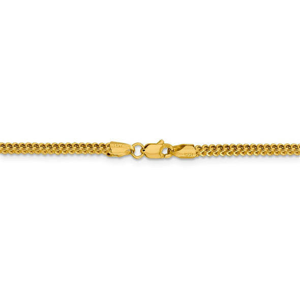 20" 14k Yellow Gold 2.2mm Semi-Solid Franco Chain Necklace
