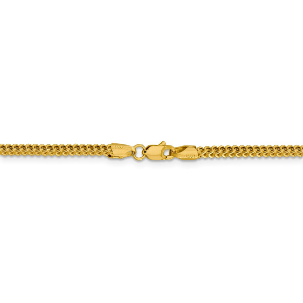 24" 14k Yellow Gold 2.2mm Semi-Solid Franco Chain Necklace