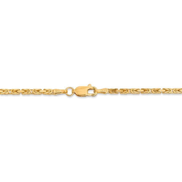 24" 14k Yellow Gold 2mm Byzantine Chain Necklace