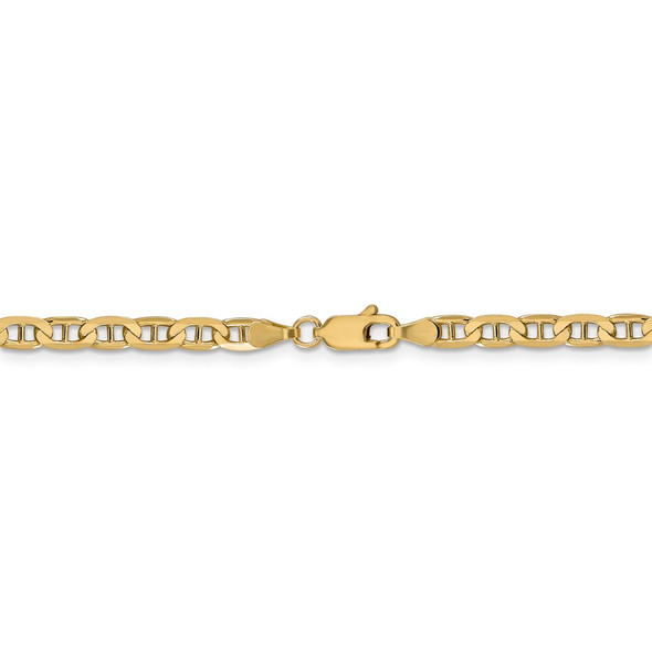 18" 14k Yellow Gold 3.75mm Concave Anchor Chain Necklace