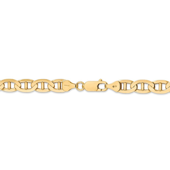 18" 14k Yellow Gold 7mm Concave Anchor Chain Necklace
