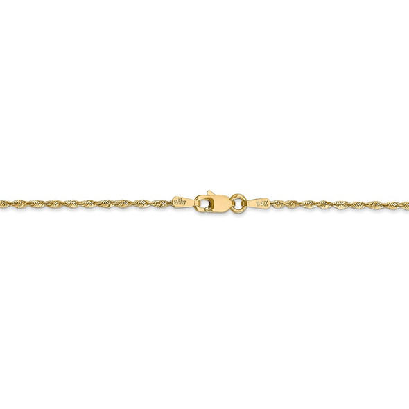 30" 14k Yellow Gold 1.5mm Extra-Light Diamond-cut Rope Chain Necklace