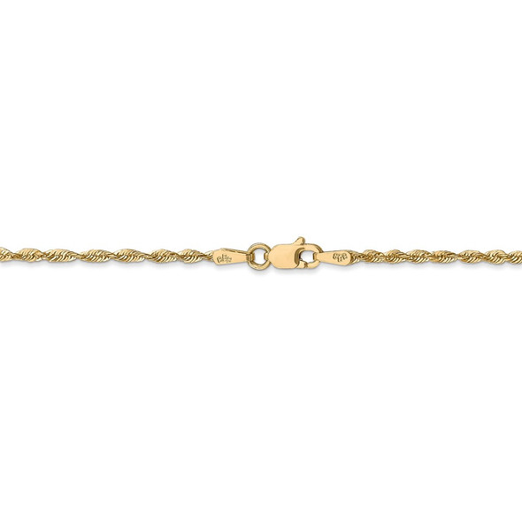 24" 14k Yellow Gold 1.8mm Extra-Light Diamond-cut Rope Chain Necklace