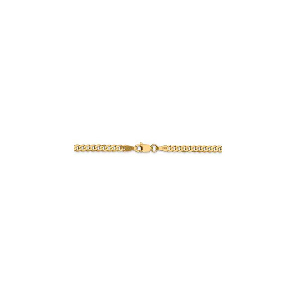 24" 14k Yellow Gold 2.9mm Flat Beveled Curb Chain Necklace