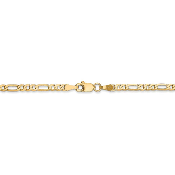 18" 14k Yellow Gold 2.75mm Flat Figaro Chain Necklace