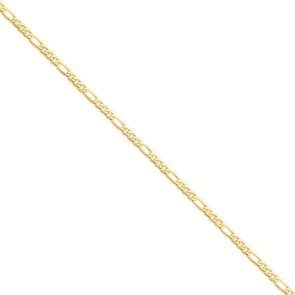 8" 14k Yellow Gold 4mm Flat Figaro Chain Bracelet