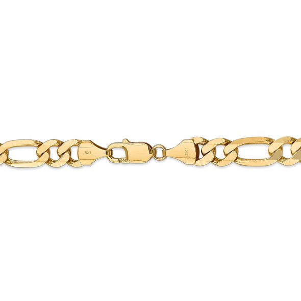 26" 14k Yellow Gold 8.75mm Flat Figaro Chain Necklace