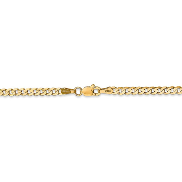 16" 14k Yellow Gold 3mm Open Concave Curb Chain Necklace