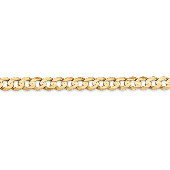 18" 14k Yellow Gold 5.25mm Open Concave Curb Chain Necklace