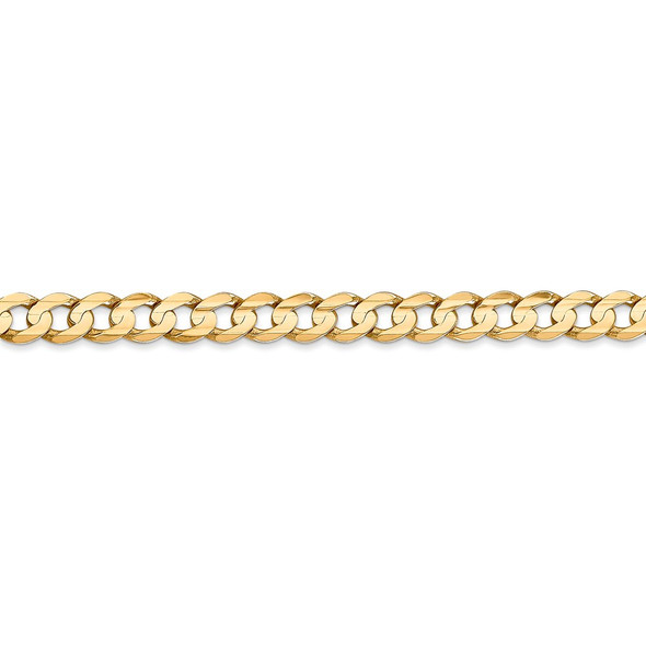 24" 14k Yellow Gold 5.25mm Open Concave Curb Chain Necklace