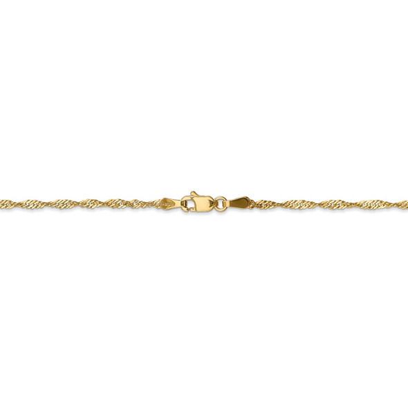 16" 14k Yellow Gold 1.70mm Singapore Chain Necklace