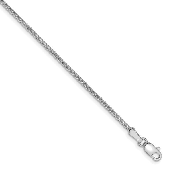 10" 14k White Gold 1.65mm Spiga Chain Anklet